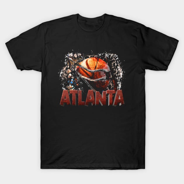 Classic Sports Atlanta Proud Name Basketball T-Shirt by Irwin Bradtke